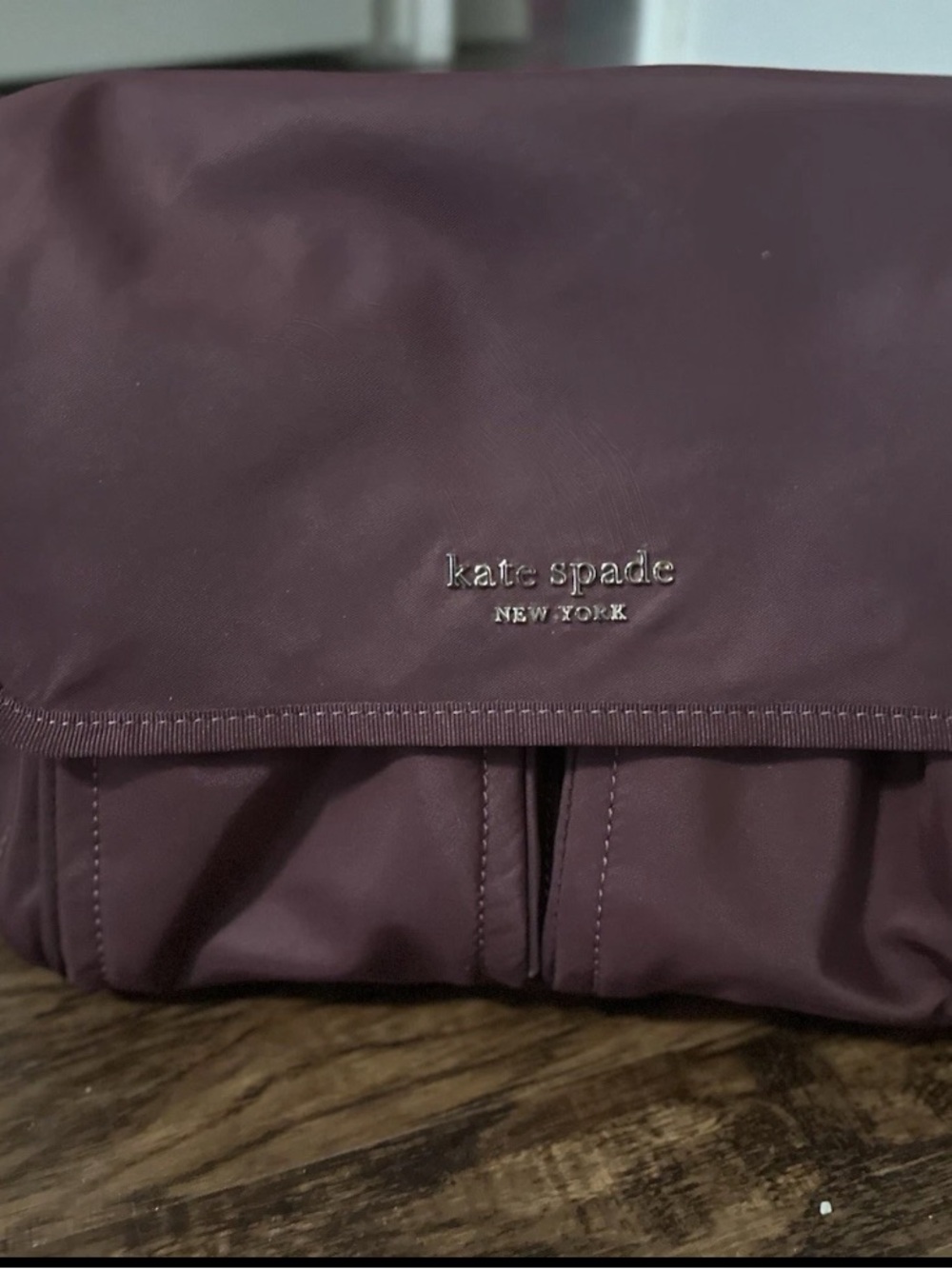 kate spade Plum Nylon Flap Crossbody